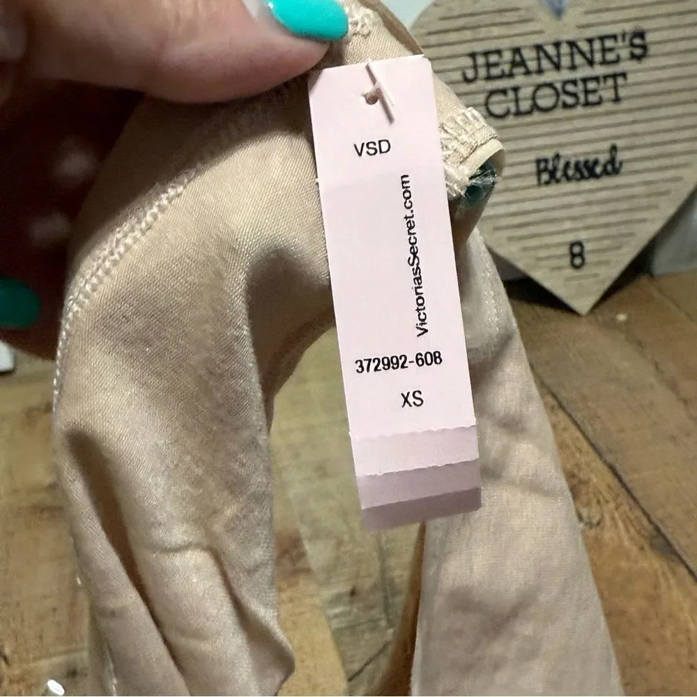 NEW Victoria's Secret Cotton Logo Signature Bikini Panties XS nude
